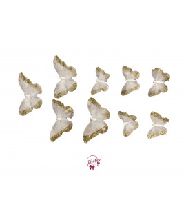 Butterfly: Cream and Feather Butterfly Set of 9