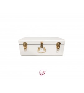 Trunk: White and Gold Metal Trunk (Medium)