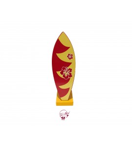 Surfboard: Red With Floral Design Surfboard  Silhouette