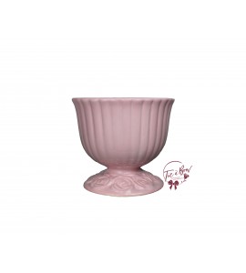 Pink: Rouge Pink (Large) Footed Bowl With Floral Design