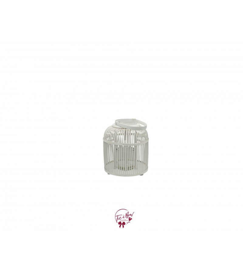 Lantern: White Round Bamboo Lantern 