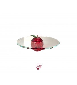 Clear Apple Cake Stand: 10"W x 2.5"H