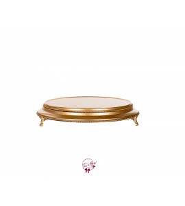Gold Metal Cake Stand: 16in W x 3in H