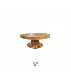 Wood Beaded Cake Stand: 8.25in W x 4in H 