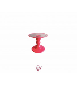 Neon Pink Sobo Cake Stand: 8.5in  Wide x 7in Tall