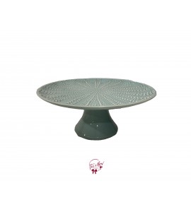 Green: Sea Foam Green with Starfish Design Cake Stand (Large): 12in W x 5in H