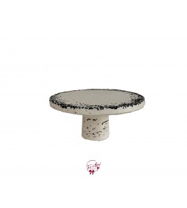 Concrete With Black Accents Cake Stand: 9.5in W x 5in H (Short) 