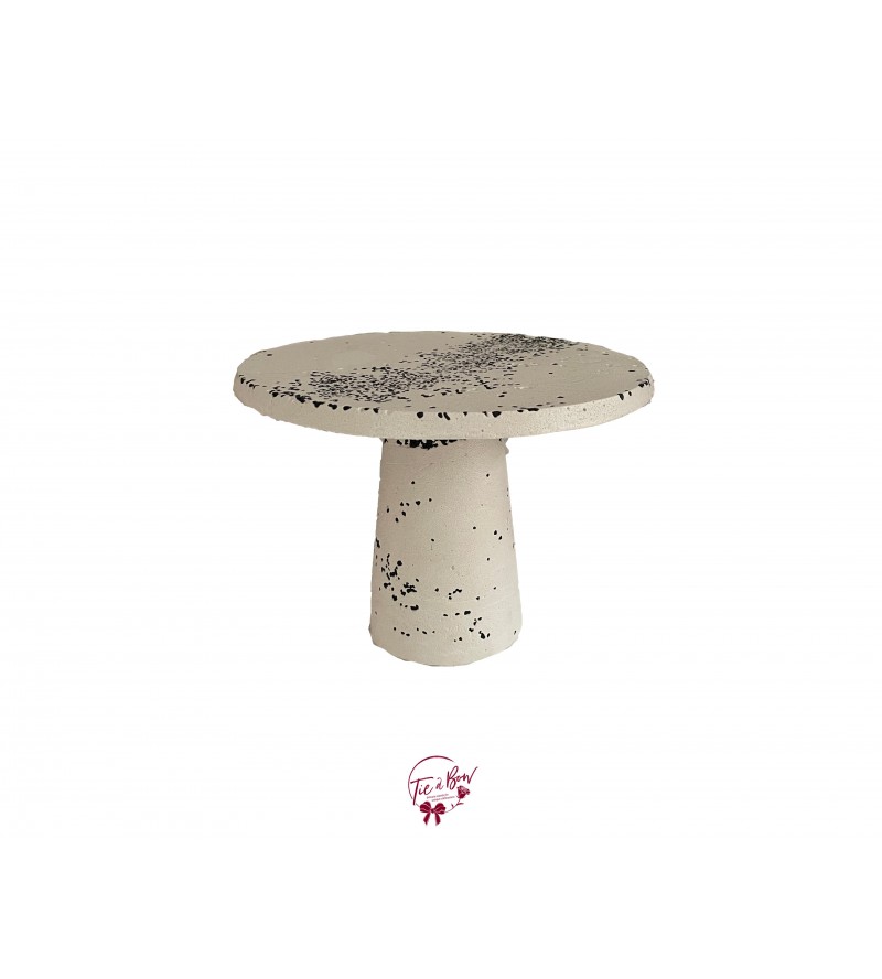 Concrete With Black Accents Cake Stand: 9.5"W x 7"H (Tall) 
