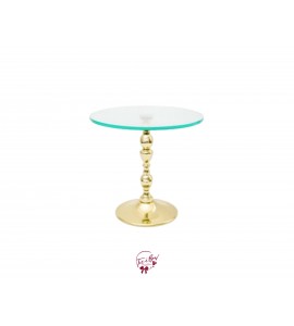 Gold Provence Cake Stand With Glass Plate (Medium): 12"W x 8"H