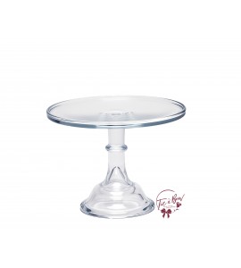Clear Clean Cake Stand: 10in W x 8in H