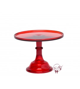 Red Clean Cake Stand: 10"W x 8"H