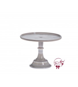 Gray: Marble Gray Clean Cake Stand: 10"W x 8"H 