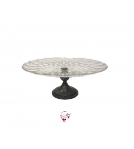 Clear: Vintage Clear Scale Design With Tall Cake Stand: 12"W x 5"H