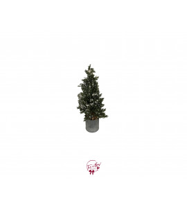Medium Snow Flakes Pine Tree with Tin Vase 