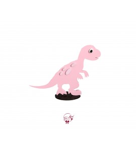 Dinosaur: Pink Pachycephalosaurs Dinosaur in Silhouette