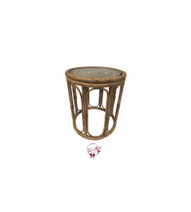 Accent Table: Bamboo Table with Glass Top (Medium)