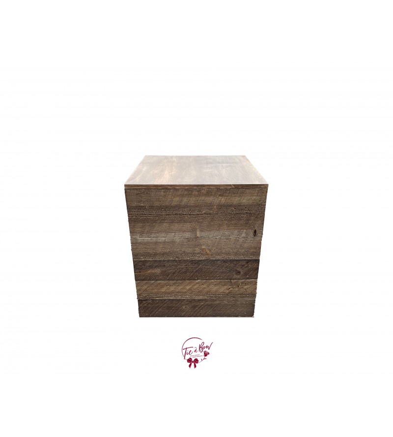 Pedestal: Rustic Wood Pedestal Short 16x16x25.5