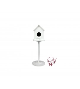 Bird House: 14.5 Inches Distressed White 