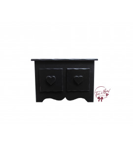 Mini Dresser With Heart Shaped Handles in Black