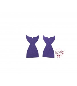 Mermaid Tail Silhouette: Glitter Lavender Tail  Set of 2 