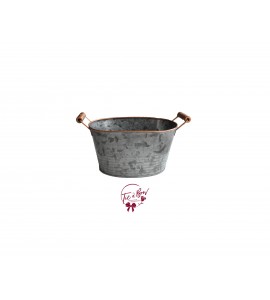 Galvanized Bucket With Copper Accents 