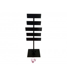 Sign Post in Black with 5 Customizable Signs