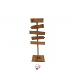 Sign Post in Wood with 5 Customizable Signs