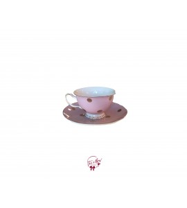 Tea Cup: Pink With Golden Polka Dots Tea Cup 
