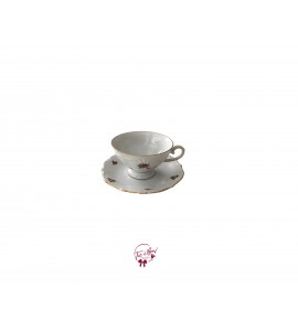 Tea Cup: Roses Print Tea Cup With Saucer