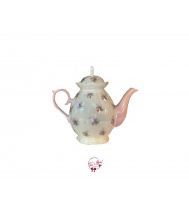 Tea Pot: Pink and White With Pink Roses Tea Pot 