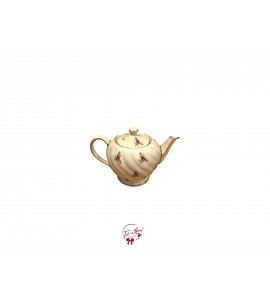 Tea Pot: Small Tea Pot with Golden and Flowers Accents