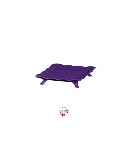 Purple: Purple Ruffled Edge Square Footed Tray 