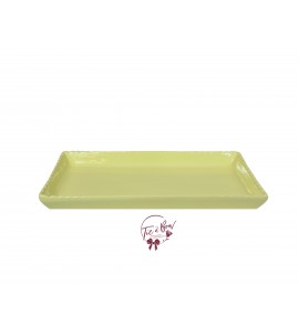 Yellow: Light Yellow 11.5 Inches Wide Rectangular Ceramic Scalloped Tray