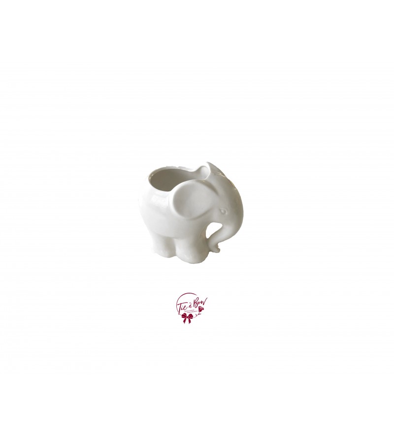 White Elephant Shape Vase 