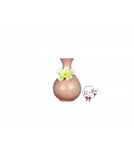 Orange Vase: Light Orange Curvy With Flower 