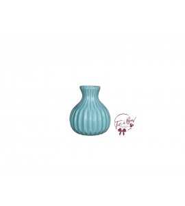 Blue Vase: Mini Light Blue Wavy Bud Vase