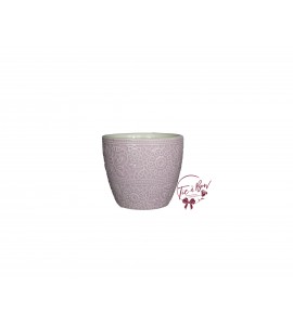 Lavender Vase: Light Lavender Vase With Floral Design 