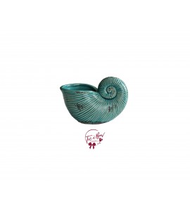 Blue Vase: Turquoise Blue Nautilus Shell Vase