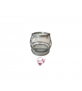 Galvanized Vase: Galvanized and Glass Vase